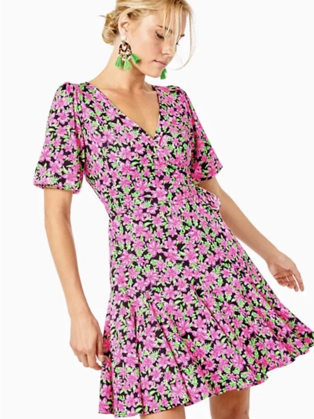 Lilly Pulitzer Kessler Wrap Dress in the "Lil Lilly Onyx